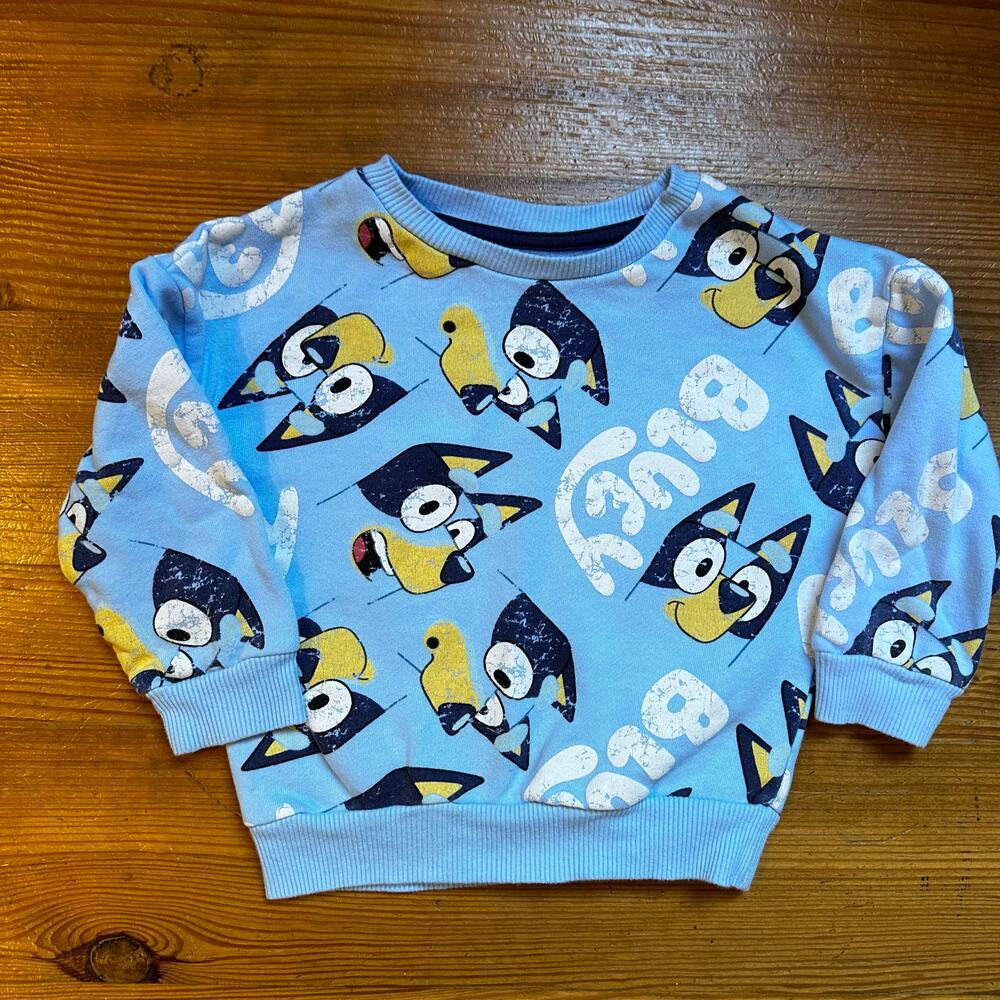 Bluey blue Bluey graphic crew‎ long sleeve sweatshirt SIZE 3T